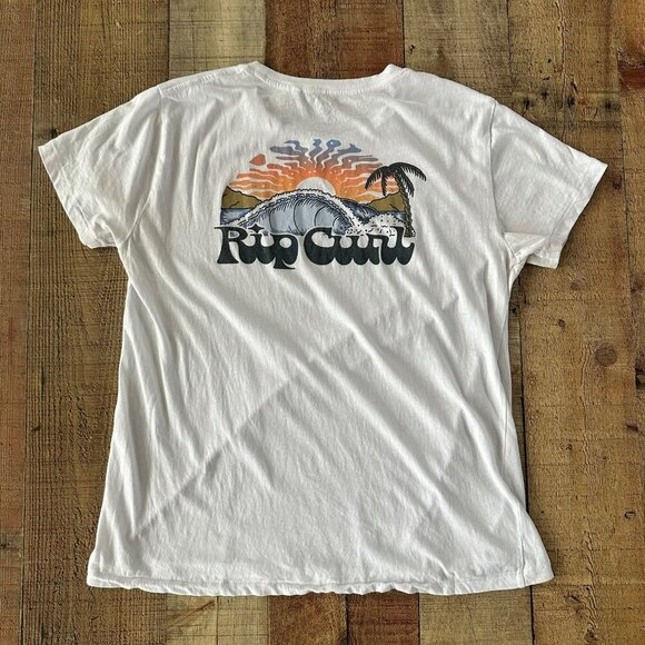 Rip Curl Womens size medium White Graphic Short Sleeve T-Shirt - Picture 6 of 6
